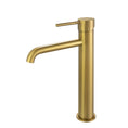 Load image into Gallery viewer, Upgrade your basin with the LUCID PIN Solid Brass Tall Basin Mixer in Brushed Brass Gold. Stylish, durable, and easy to install. Order now at Ezymall!-Basin Mixer-Ezymall AU