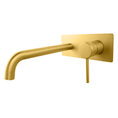 Load image into Gallery viewer, Upgrade your basin with the LUCID PIN Solid Brass Spout Mixer in Brushed Brass Gold. Stylish, durable, and easy to install. Order now at Ezymall!-Spout Mixer-Ezymall AU