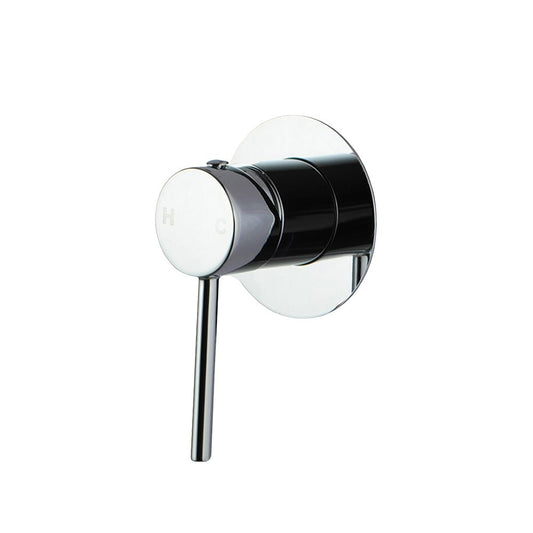 LUCID pin solid brass wall mixer tap chrome silver