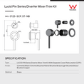Load image into Gallery viewer, LUCID pin wall diverter mixer with separate cover plate chrome silver – view 6