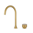 Load image into Gallery viewer, MOON brushed brass swivel basin mixer made from solid brass with ceramic cartridge. WELS 5 Star rated, Watermark approved tap for modern bathrooms.-Basin Mixer-Ezymall AU