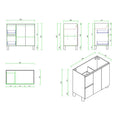 Load image into Gallery viewer, Upgrade your bathroom with the RITA 880mm Freestanding Vanity. Elegant Oak finish, 2 doors, 2 drawers and premium top options available.-Vanity-Left Hand Drawers-Cabinet Only-Legs-Ezymall AU