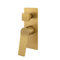 Load image into Gallery viewer, Upgrade your shower with the RUSHY Solid Brass Diverter Mixer in Brushed Brass Gold. This luxurious and durable mixer adds elegance to your bathroom.-Diverter Mixer-Ezymall AU