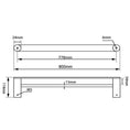 Load image into Gallery viewer, Enhance your bathroom with the RUSHY Stainless Steel 800mm Double Towel Rail in Black. This durable and stylish towel rail provides ample space for your towels. Fast shipping Australia wide.-Towel Rail-Ezymall AU
