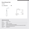 Load image into Gallery viewer, Upgrade your shower with our Black Stainless Steel & Solid Brass Fixed Shower Rail Round. Stylish, durable, and easy to install. Shop now for a modern shower!-Shower Rail-Ezymall AU