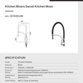 Load image into Gallery viewer, Upgrade your kitchen with this Solid Brass Pull Down Rubber Kitchen Mixer in Chrome Silver. Features a 360-degree swivel spout for added convenience. Shop now at Ezymall!-Kitchen Mixer-Ezymall AU