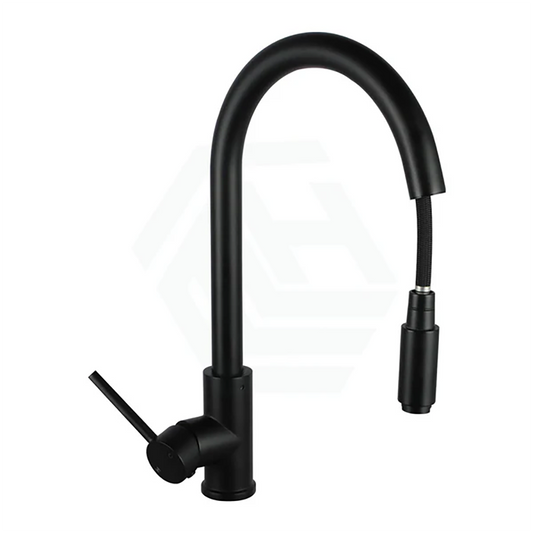 Black pull Out Kitchen Mixer with pull-out spray head extended