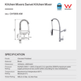 Load image into Gallery viewer, Upgrade your kitchen with this solid brass pull-out kitchen mixer in chrome silver. Durable, stylish, and functional. Perfect for any modern kitchen. Shop now!-Kitchen Mixer-Ezymall AU