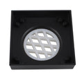 Load image into Gallery viewer, Enhance your shower with this solid brass tile insert drain. Featuring a 115x115mm size and a 90mm outlet, this black drain seamlessly blends into your tile floor for a sleek, modern look.-Floor Waste-Ezymall AU