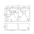 Load image into Gallery viewer, Premium 770mm gunmetal PVD stainless steel double bowl kitchen sink with two matching waste strainers, two bottom grids and versatile installation options.-Kitchen Sink-Ezymall AU