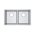 Load image into Gallery viewer, Premium 820mm handmade stainless steel double bowl kitchen sink with 1.2mm thick 304 stainless steel, satin finish and versatile installation options.-Kitchen Sink-Ezymall AU