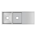Load image into Gallery viewer, Premium 1160mm handmade stainless steel double bowl kitchen sink with integrated drainboard, reversible installation and 304 stainless steel construction.-Kitchen Sink-Ezymall AU