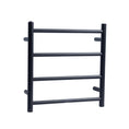 Load image into Gallery viewer, Keep your towels warm with our Stainless Steel Heated Towel Rack in Black. Features 4 round bars. Shop now at Ezymall Australia for quality!-Heated Towel Rail-Ezymall AU