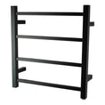 Load image into Gallery viewer, Keep your towels warm with our Stainless Steel Heated Towel Rack in Black. Features 4 square bars. Shop now at Ezymall Australia for quality!-Heated Towel Rail-Ezymall AU