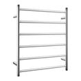 Load image into Gallery viewer, Keep your towels warm and dry with the Stainless Steel Heated Towel Rack featuring 6 Round Bars in Brushed Nickel Silver. This stylish and functional rack adds a touch of luxury to any bathroom. Shop now!-Heated Towel Rail-Ezymall AU