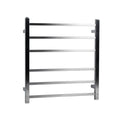 Load image into Gallery viewer, Enhance your bathroom with our Stainless Steel Heated Towel Rack featuring 6 square bars in brushed nickel silver. Keep towels warm and dry in style. Buy now!-Heated Towel Rail-Ezymall AU