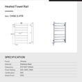 Load image into Gallery viewer, Keep your towels warm and dry with our Black Stainless Steel Heated Towel Rack. Features 8 square bars for efficient heating and a modern design.-Heated Towel Rail-Ezymall AU