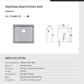 Load image into Gallery viewer, Upgrade your kitchen with our Stainless Steel Round Corner Handmade Single Bowl Kitchen Sink 510*440*230mm in Gunmetal Grey. Shop now at Ezymall Australia!-Kitchen Sink-Ezymall AU