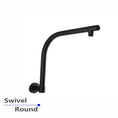 Load image into Gallery viewer, Upgrade your bathroom with our Stainless Steel Swivel Curved Wall Shower Arm in Black. Enjoy flexibility and modern design. Shop now at Ezymall Australia!-Shower Arm-Ezymall AU