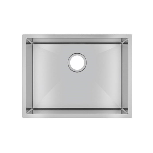 Stainless Steel Round Corner Handmade Single Bowl Kitchen Sink 600x450x300mm- Chrome Silver