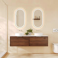 Load image into Gallery viewer, Upgrade your bathroom with the Paris 1490mm Wall Hung Vanity. Walnut Woodmatt finish, double drawers and premium top options available.-Vanity-Brushed Nickel Silver-Cabinet Only-Ezymall AU