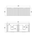 Load image into Gallery viewer, Vienna 1200mm Wall Hung Fluted Vanity Cabinet Double Bowl - Matte Black