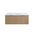 Load image into Gallery viewer, Vienna 1500mm Wall Hung Fluted Vanity Cabinet - American Oak