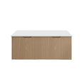 Load image into Gallery viewer, Vienna 1500mm Wall Hung Fluted Vanity Cabinet - American Oak