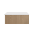 Load image into Gallery viewer, Vienna 1500mm Wall Hung Fluted Vanity Cabinet (Double Bowl) - American Oak