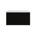 Load image into Gallery viewer, Vienna 900mm Wall Hung Fluted Vanity Cabinet - Matte Black