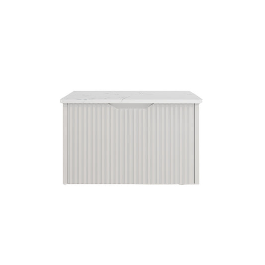 Vienna 900mm Wall Hung Fluted Vanity Cabinet - Matte White