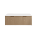 Load image into Gallery viewer, Vienna 1200mm Wall Hung Fluted Vanity Cabinet - American Oak