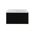 Load image into Gallery viewer, Vienna 900mm Wall Hung Fluted Vanity Cabinet - Matte Black