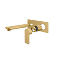 Load image into Gallery viewer, Elevate your basin with the VOG solid brass spout mixer in brushed brass gold. This stylish and durable mixer adds a touch of luxury to any bathroom. Shop now!-Spout Mixer-Ezymall AU
