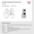 Load image into Gallery viewer, Modernize your shower with the VOG solid brass diverter mixer in gunmetal grey. Made from solid brass, this mixer is durable and stylish. Easy to install and use in any bathroom.-Diverter Mixer-Ezymall AU