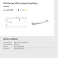 Load image into Gallery viewer, Stainless Steel Hand Towel Rail - Light Brushed Brass Gold, VOG – alternate view 7