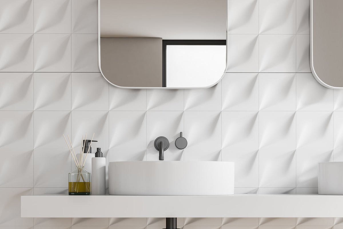 Matte and gloss white bathroom basins shown for finish comparison