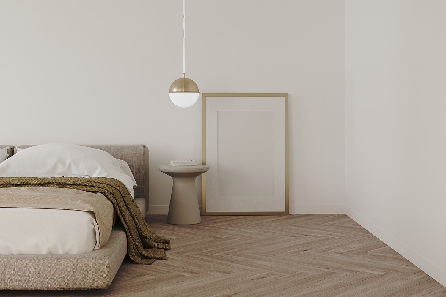 Calm bedroom retreat with soft lighting, layered textures and neutral colours