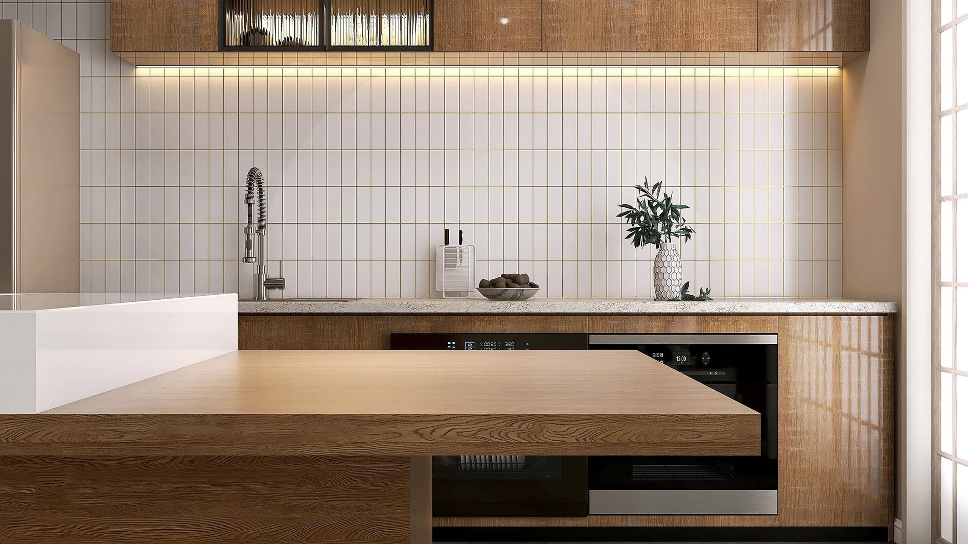 Modern kitchen with practical, durable fixtures and finishes