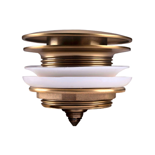 Solid brass basin pop-up waste in a brushed gold finish