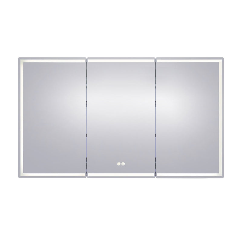 Buy LED Mirror Shaving Cabinet with three doors (1500x720mm). Enjoy adjustable lighting & defogging features. Perfect for your bathroom. Shop now!-Shaving Cabinet-Ezymall AU
