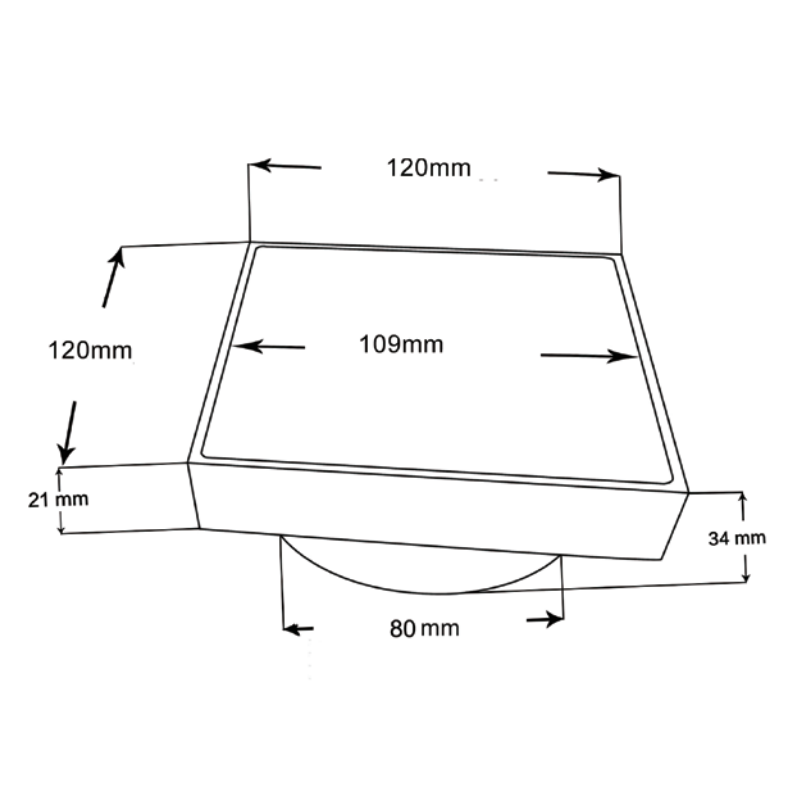 Stainless Steel Tile Insert Drain 120x120mm - Brushed Copper