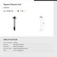 Load image into Gallery viewer, Stainless Steel 300mm Square Ceiling Shower Arm – Brushed Brass Gold
