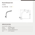 Load image into Gallery viewer, Stainless Steel Round Curved  Wall Shower Arm – Brushed Brass Gold
