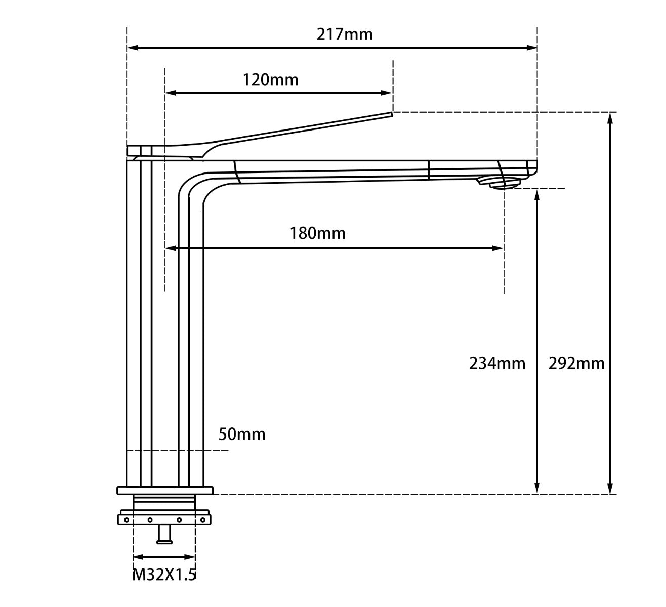 Solid Brass Tall Basin Mixer - Brushed Nickel Silver- RUSHY