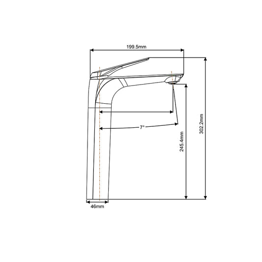 Solid Brass Tall Basin Mixer - Chrome Silver - AU