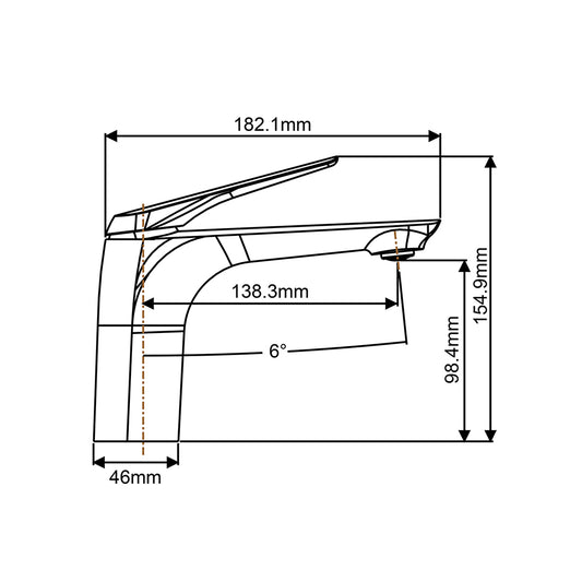 Solid Brass Short Basin Mixer - Chrome Silver - AU