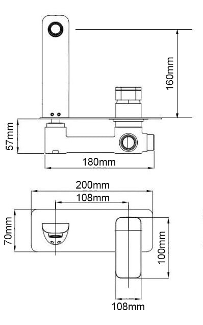 Solid Brass Spout Mixer - Black - IVANO