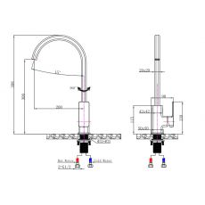 Solid Brass Standard Kitchen Mixer - Black - IVANO