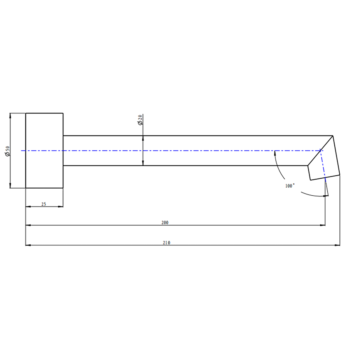 CADDENCE Spout - Solid Brass - Brushed Nickel Silver